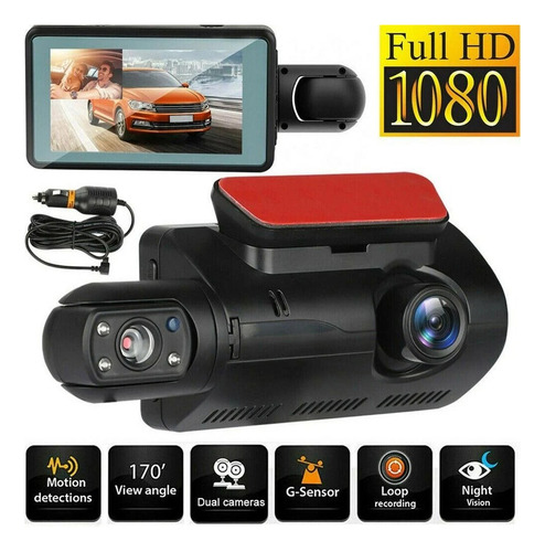 Dashcam Camara Dual Dvr Para Carro