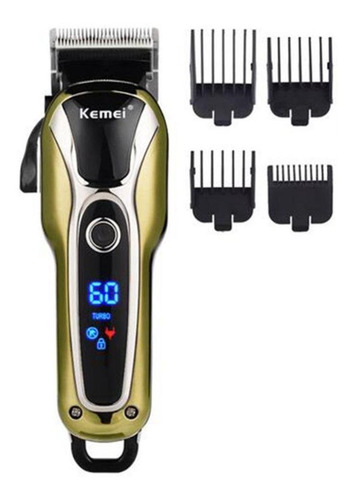Imagem 3 de 3 de Cortador de cabelo Kemei KM-1990 preto e dourado 110V/240V