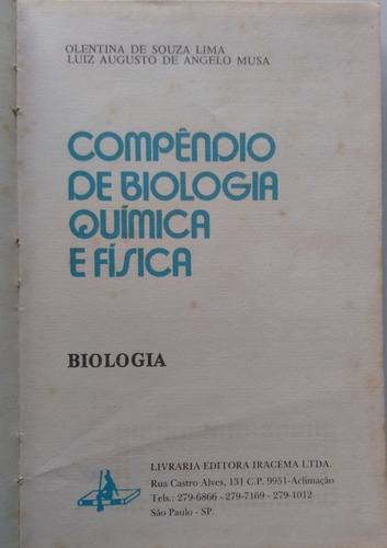 Compêndio De Biologia, Química E Física. Vol.2