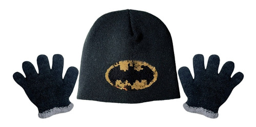 Kit Inverno Infantil Batman Dc Comics : Gorro Touca + Luvas