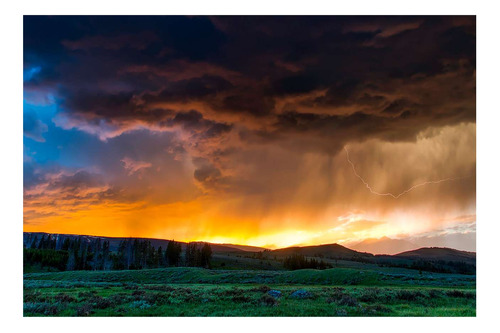 Vinilo 30x45cm Tormenta Electrica Rayos Relampago M4