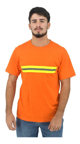 Camiseta O Remeras Con Reflectivo Naranja - Aiub