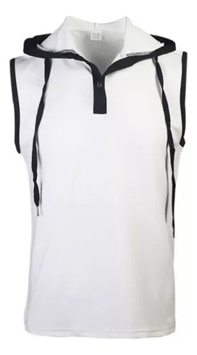 Camiseta Regata Masculina Com Capuz Casual Sem Mangas