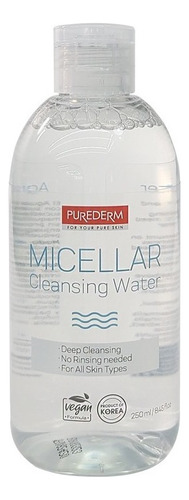 Agua Micelar Facial Desmaquillante Purederm Vegano 250 Ml