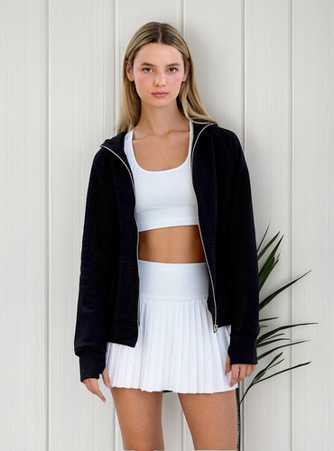 Campera Frisada Full Zip Con Capucha - Talles S M L