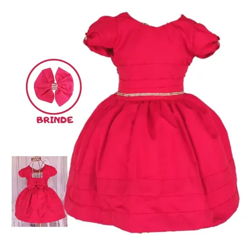 Vestido de festa vermelho infantil mercado livre 2025