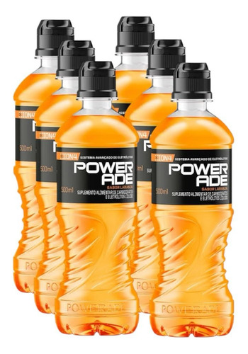 Bebida Isotônica 500ml Powerade Kit C/6 Unidades-laranja