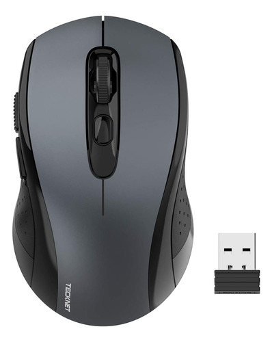 Ratón Óptico Inalambrico 2.4g, Receptor Usb Gris | Tecknet