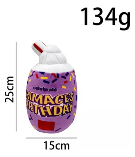 Muñeca De Peluche Grimace Beri Con Sombrero Amarillo De 2 Pi