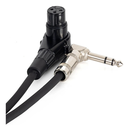 Cabo Xlr Femea 90o Para P10 Macho 90o Estéreo - 50 Cm
