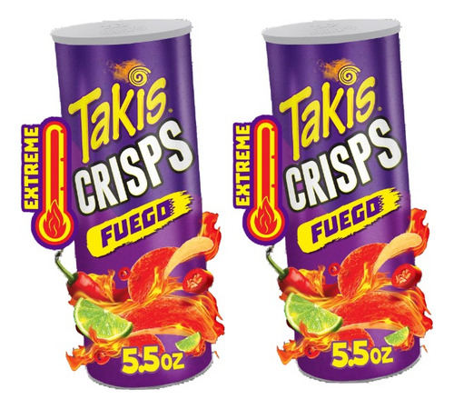 Takis Fuego Crisps Papitas Americanas 2 Botes De 155 Gramos