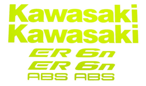 Kit Adesivo Moto Kawasaki Er6r Amarelo Fluorescente Ca-15675 Cor Não aplica