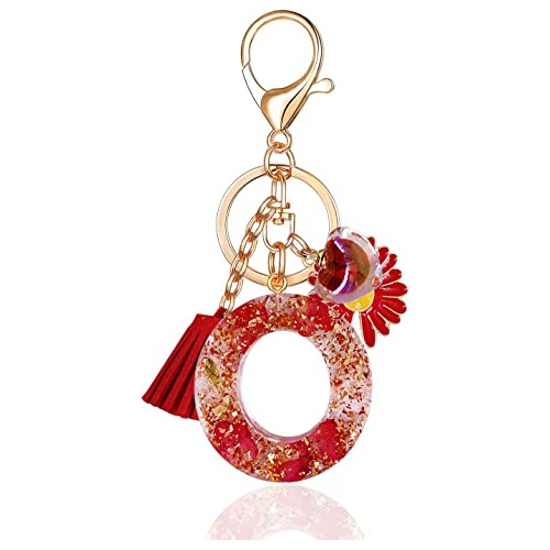 Carta De Flores Rojas O Keychain For Women Purse Bolsos