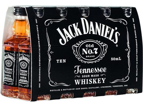 Pack De 10 Whisky Jack Daniels Mini De 50 Ml