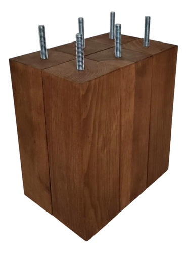 Kit De 4 Patas Cuadradas Box Spring Color Nogal 20 Cm Altura