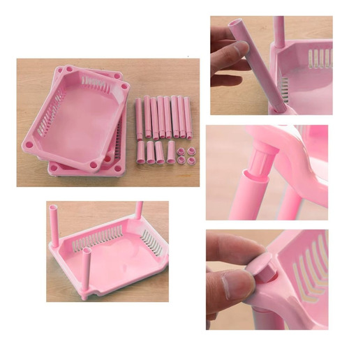 Organizador Plastico Estante Chico Multiusos 3 Niveles Rosa