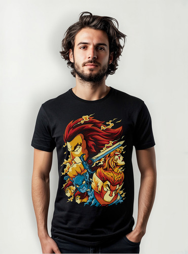 Playera Negra Estampado Dtf Thundercats 1