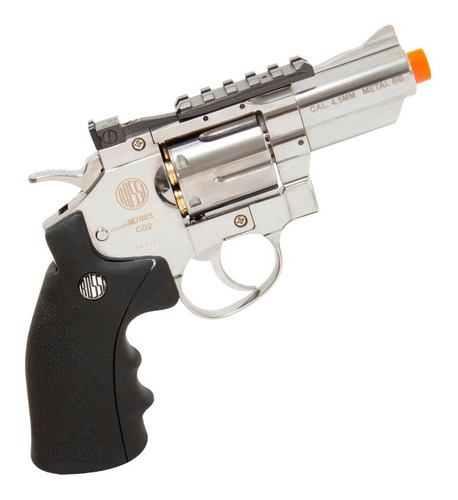 Revólver De Co2 Rossi 708s Wingun Cromado 4,5mm Full Metal