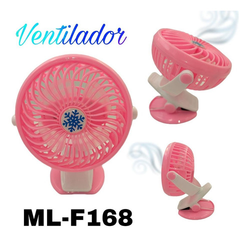 Mini Ventilador Portatil Clip 360° Recargable 3 Vel
