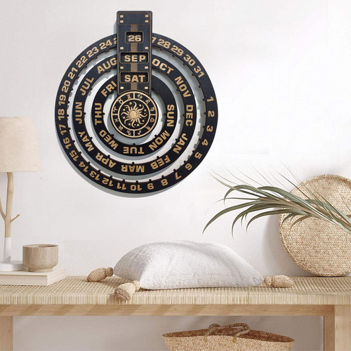 Tablero De Péndulo De Madera Calendario Colgante Arte