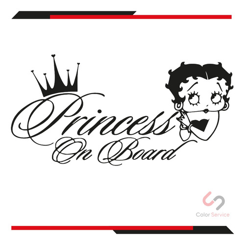 Calca Sticker Princesa A Bordo Betty Boop Para Carro 20x10cm