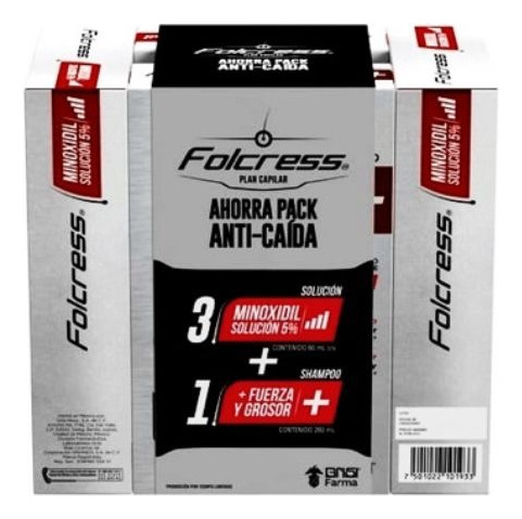 Folcress Paquete De 4 P/ Cabello Shampoo Anti Caída Kit