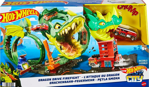 Hot Wheels City Pista Epica Dragon Lanzador Original Mattel