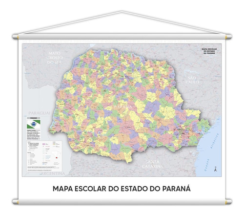 Banner Mapa Escolar Do Estado Do Paraná 100x80cm