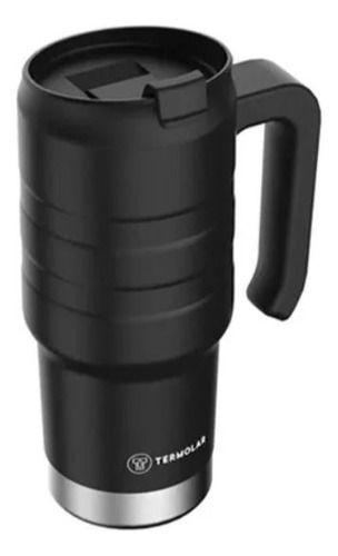 Vaso Termico Acero Termolar Moove Con Manija Y Tapa 590ml Color Negro Liso