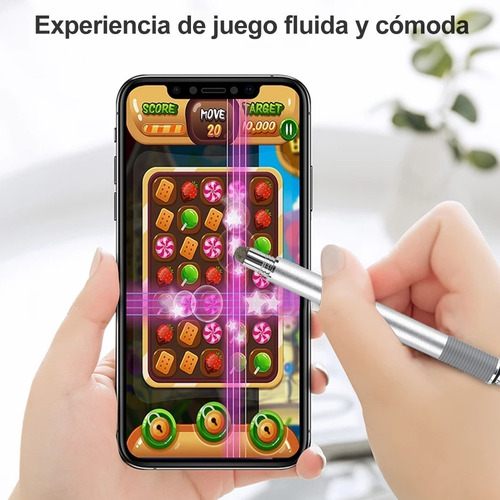 Imagen 10 de 10 de Lápiz Óptico Touch Stylus Lapiz Capacitivo Táctil 2 En 1