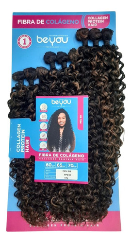 Cabelo Fibra De Colágeno Cacheado Meu Bb Be.you 70 Cm 310 Gr