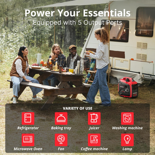 Generador Inversor Portátil De Gas 2500 W Con Sensor De Co