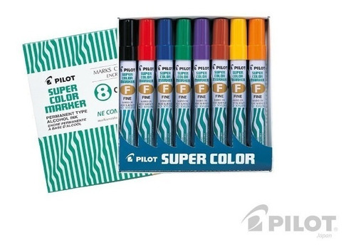Set De 8 Marcadores Permanentes Pilot Super Color Marker