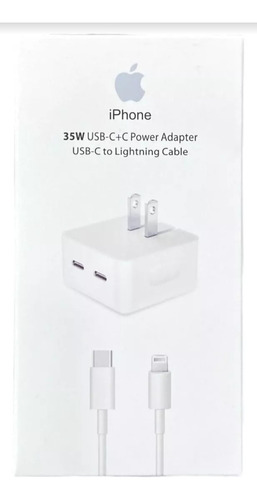 Kit Cargador Cable Apple iPhone 35w Certificado 2 Puertos