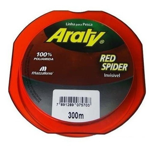 Linha Monofilamento Araty Red Spider - 0,40mm/23,8lb - 300 M