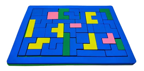 5 Quebra Cabeça Tetris Jogo Didatico Eva Crianças Adultos