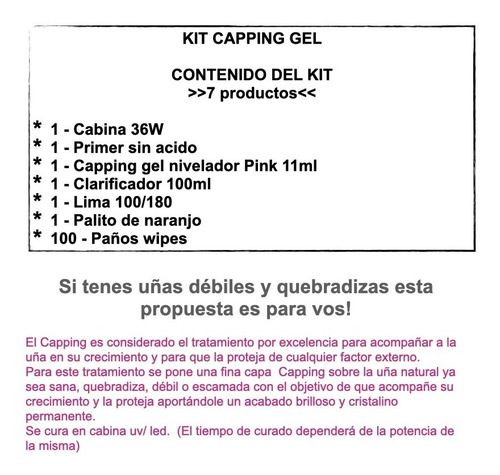 Imagen 2 de 4 de Kit Completo Kapping Nivelador Uñas Gel Uv Led Con Cabina C