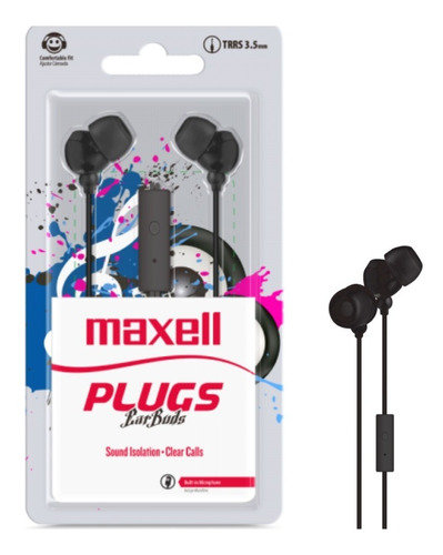 Audífonos Maxell Plugs Ear Buds In-mic Handsfree Auriculares