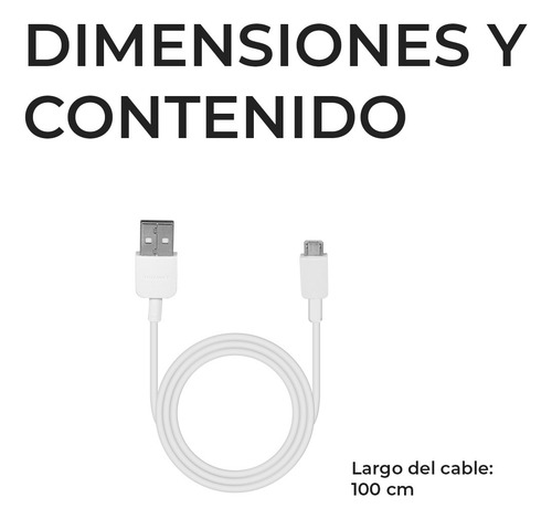 Cable Cargador Huawei Usb A Micro Usb V8 1m 10w Carga Rápida