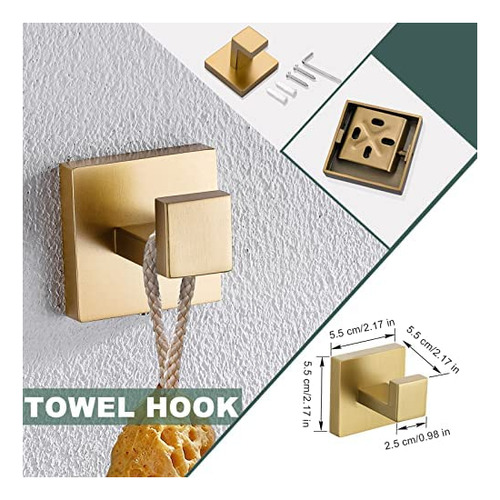 Toallero De Baño Tqkag, 236 In, Cepillado, Color Dorado