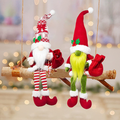 Decoración Navideña, Gnomos Navideños De Felpa, 2 Piezas,