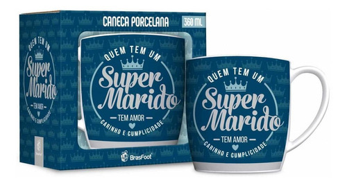 Caneca Porcelana Urban 360ml Na Caixa- Super Marido Presente