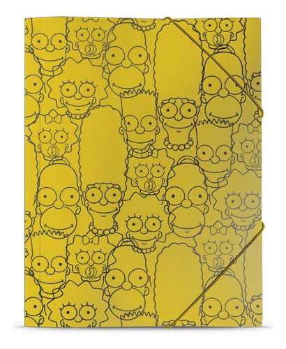 Carpeta Oficio 3 Solapas Simpsons Mooving Color Amarillo