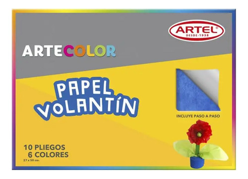 Set 10 Papel Volantín Artel Artecolor Pliegos 37 X 50 Cm