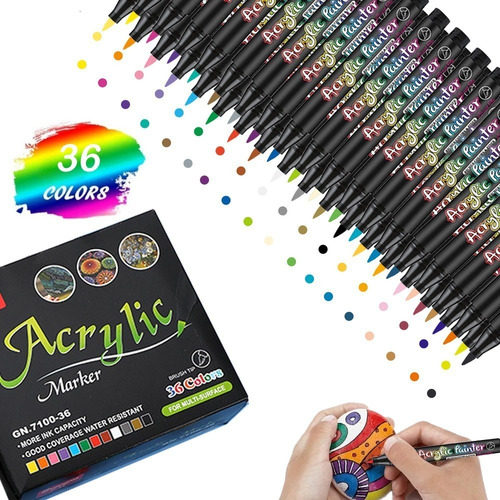 Imagen 2 de 9 de Lápiz De Color Acrílico Kit De Pintura De 36 Colores Plumone