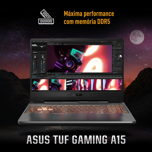Notebook Asus Tuf Gaming Rtx2050 Amd Ryzen7 8gb 512ssd 144hz Graphite Black