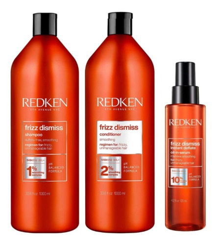 Shampoo Frizz Dismiss 1000+acondic 1000ml+sérum 125ml Redken