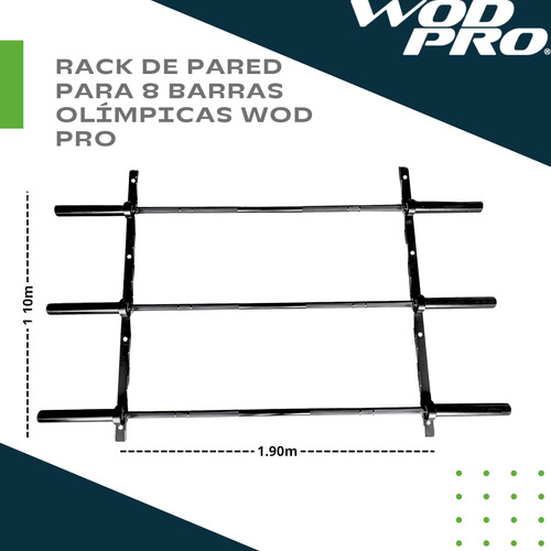 Rack Almacenamiento Para 8 Barras Olímpicas Soporte Robusto