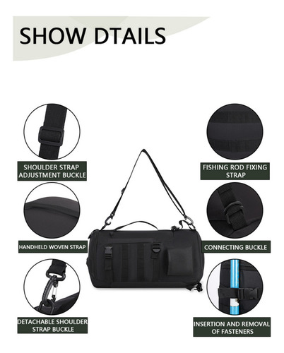 Mochila De Pesca Com Suporte Para Equipamentos De Pesca