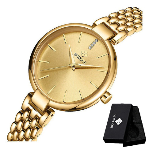 Reloj Wwoor Elegant Diamond Steel Belts Para Mujer